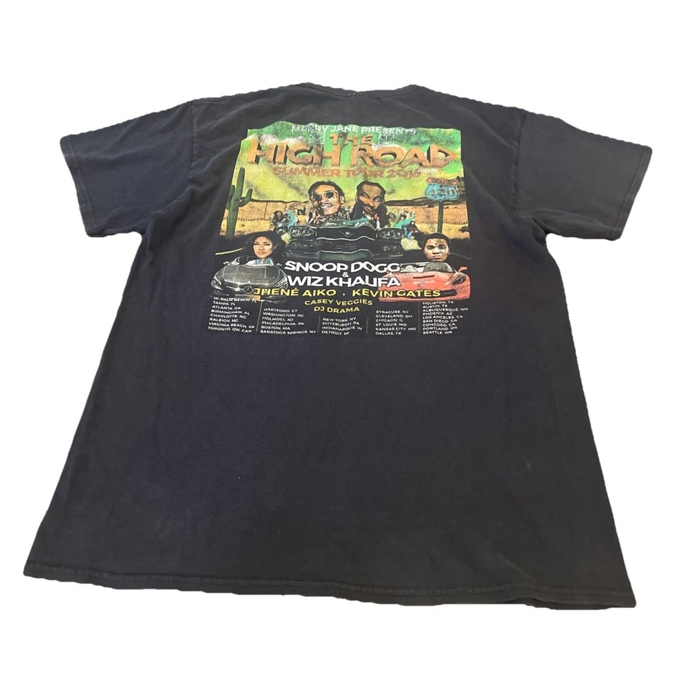 Snoop Dogg X Wiz Khalifa T-Shirt High Road‎ Summer Tour Concert 2016 Size Medium - Picture 2 of 3